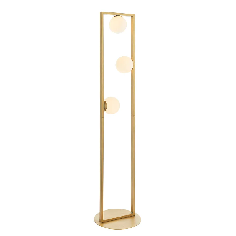 Wood Floor Lamp with Natural Grain for a Warm and Organic FeelGeometric Brushed Gold & Opal Glass Floor Lamp - ID 11114