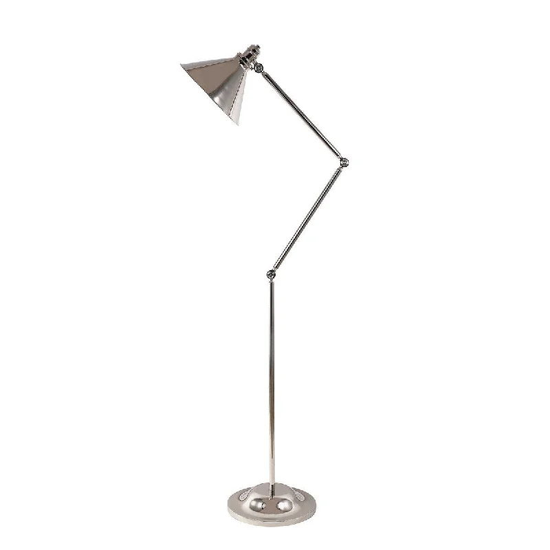 Modern Minimalist Floor Lamp for Contemporary Living RoomsGrenoble Polished Nickel Adjustable Floor Lamp - ID 7798