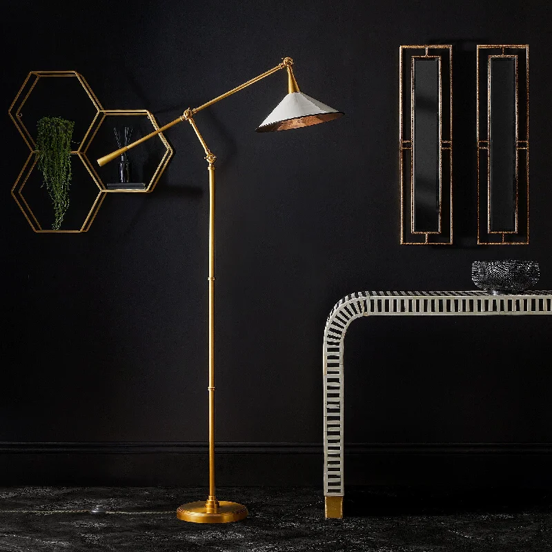 Marble Base Floor Lamp for a Touch of LuxuryHopper standing lamp in antiqued brass