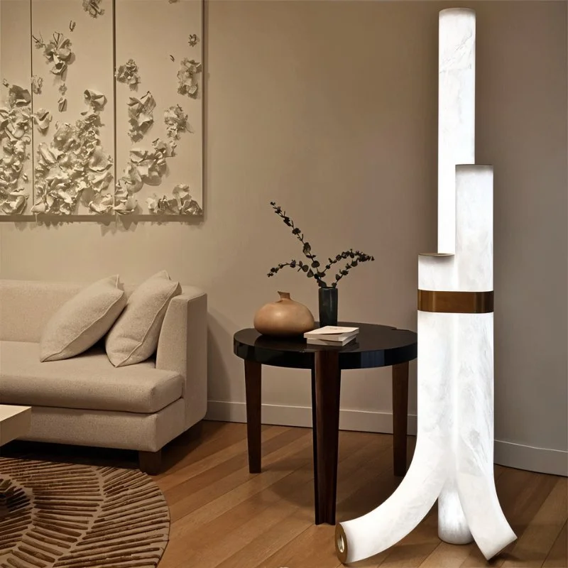 Modern Minimalist Floor Lamp for Contemporary Living RoomsKanon Alabaster Floor Lamp