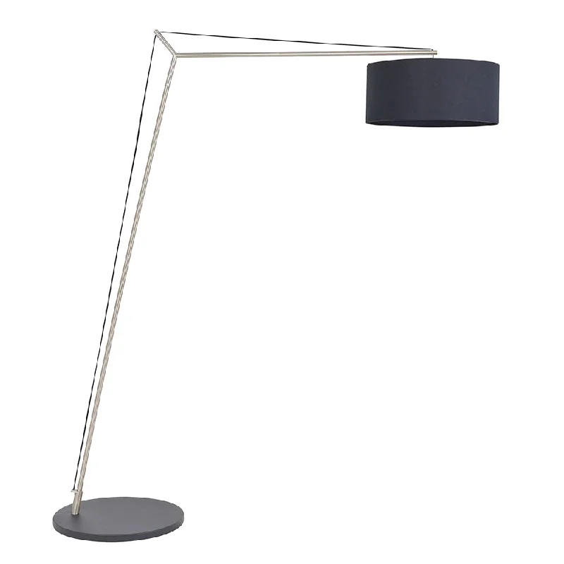 Glass Floor Lamp with Frosted Shades for Soft Diffused LightLeaning Matt Nickel Floor Lamp with Black Shade - ID 11036