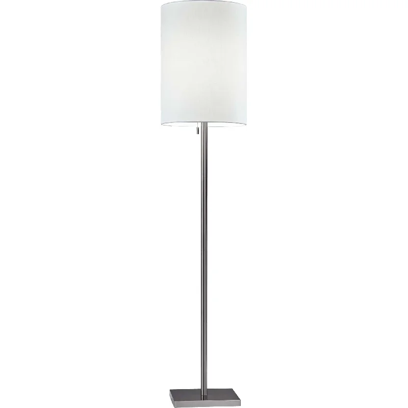 Fabric Floor Lamp with a Linen Shade for a Relaxed AestheticLille Floor Lamp Brushed Steel