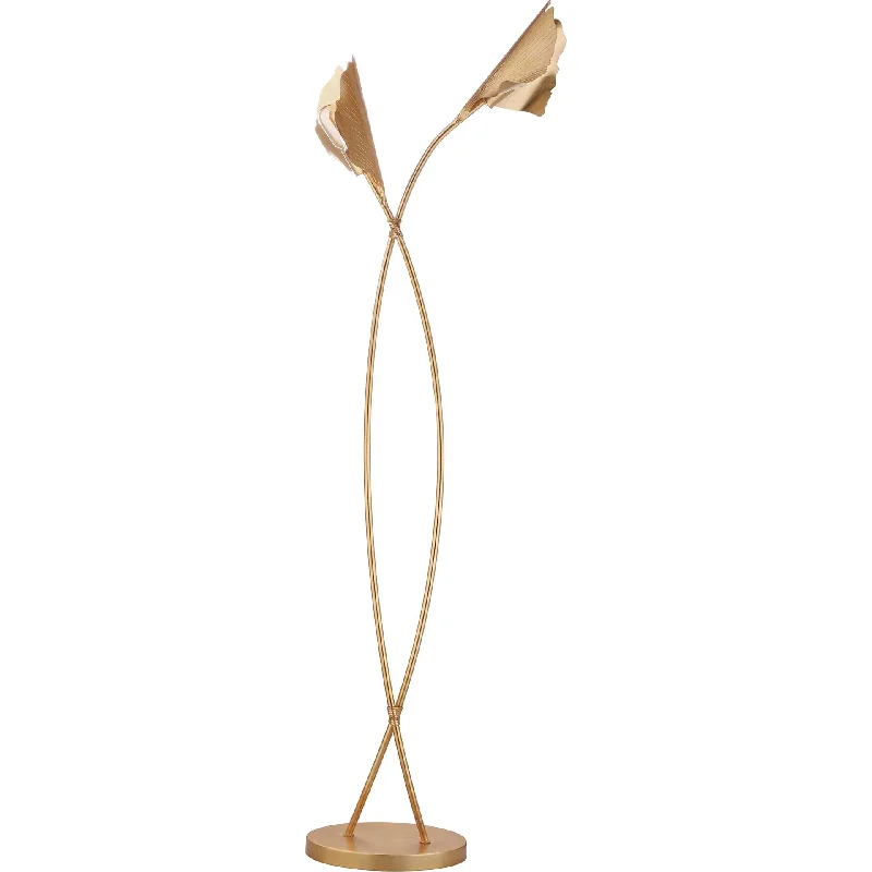  Way Switch Floor Lamp for Multiple Light Intensity LevelsMekhi Ginkgo Leaf Floor Lamp Gold Leaf