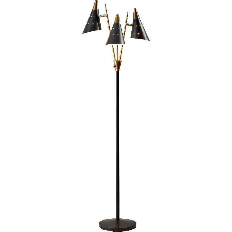 Marble Base Floor Lamp for a Touch of LuxuryNancy 3-Arm Floor Lamp Black/Brass