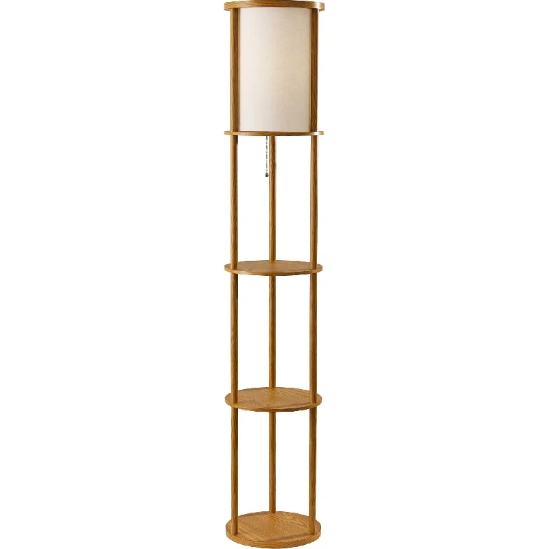 Victorian Style Floor Lamp for Traditional and Elegant InteriorsStavanger Round Shelf Floor Lamp Natural/Brown