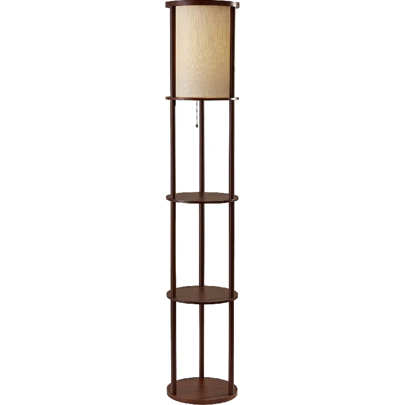 Marble Base Floor Lamp for a Touch of LuxuryStavanger Round Shelf Floor Lamp Walnut/Brown