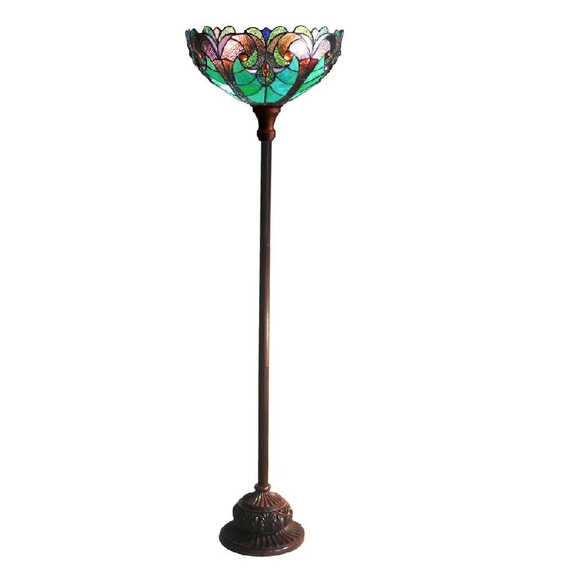 Smart Floor Lamp with Voice Control and Bluetooth ConnectivityTiffany Design Baroque Style 1-light Torchiere Lamp