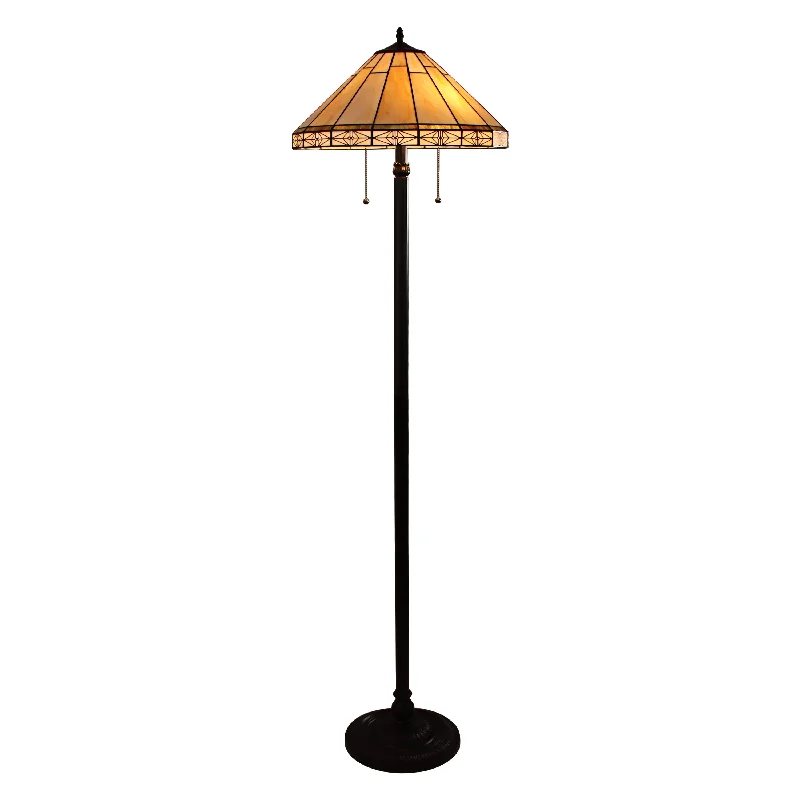 Industrial Style Floor Lamp with Exposed Bulbs for Loft ApartmentsTiffany-Style Mission Design 2-light Blackish Bronze Floor Lamp