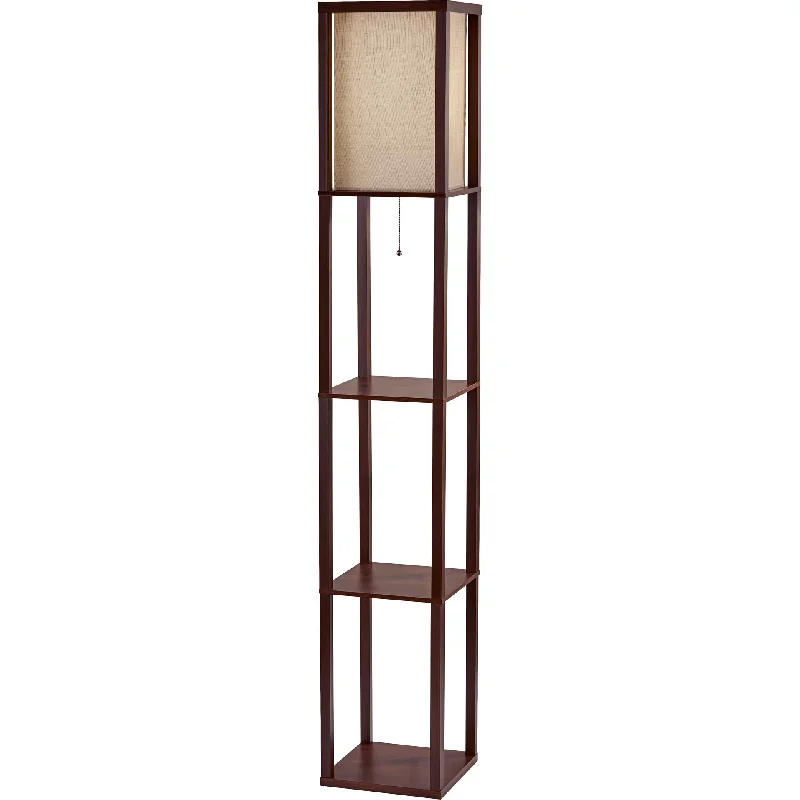 Wood Floor Lamp with Natural Grain for a Warm and Organic FeelWilliam Shelf Lamp Walnut