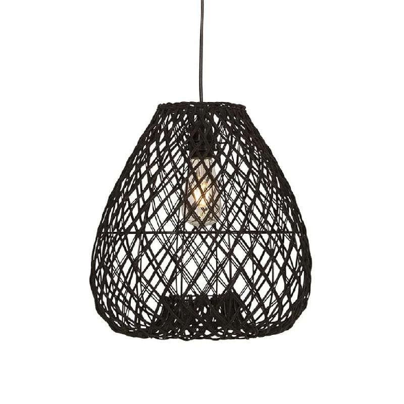 Art Deco Ceiling Lights with Geometric Patterns and Metallic FinishesAlbert Rattan Pendant Light | Black or Natural