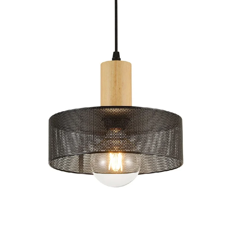 Chinese - Style Ceiling Lights with Red Lantern - Inspired DesignsAnthea Pendant Light Black and Natural Metal and Wood