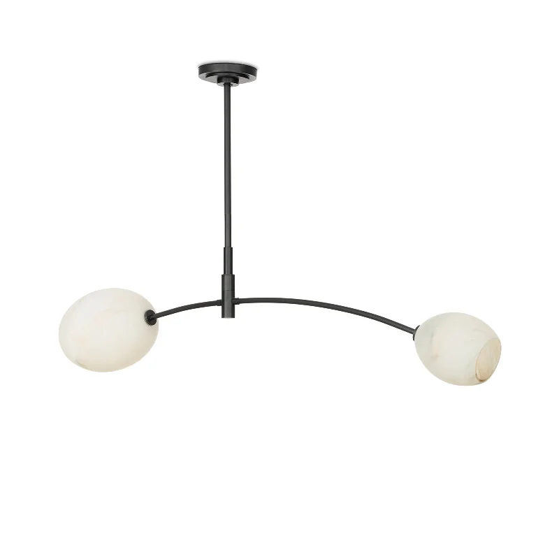 Modern Minimalist Ceiling Lights for Contemporary InteriorsArtemis Pendant Double (Oil Rubbed Bronze with Alabaster Glass)