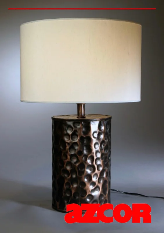 wooden table lamps with natural grain for a warm and organic feelBaffle Hammered Console Table Lamp