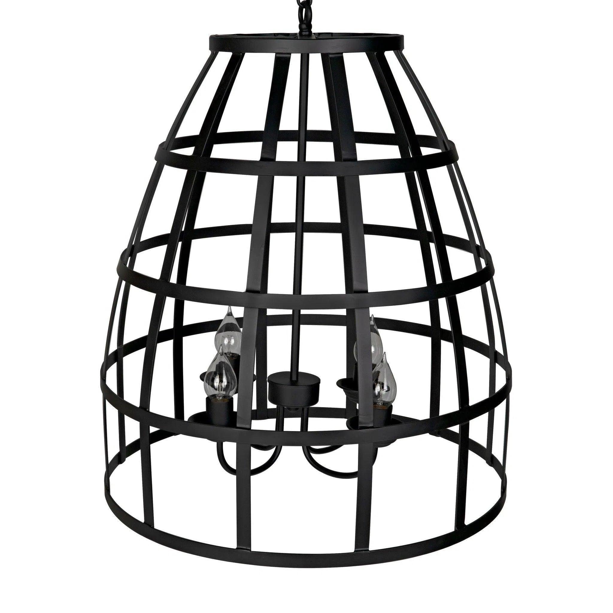 Chinese - Style Ceiling Lights with Red Lantern - Inspired DesignsBirdcage Black Steel Pendant 305