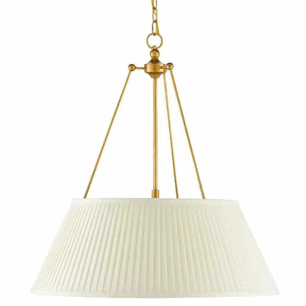 Art Deco Ceiling Lights with Geometric Patterns and Metallic FinishesAntique Gold Leaf White Lytham Pendant