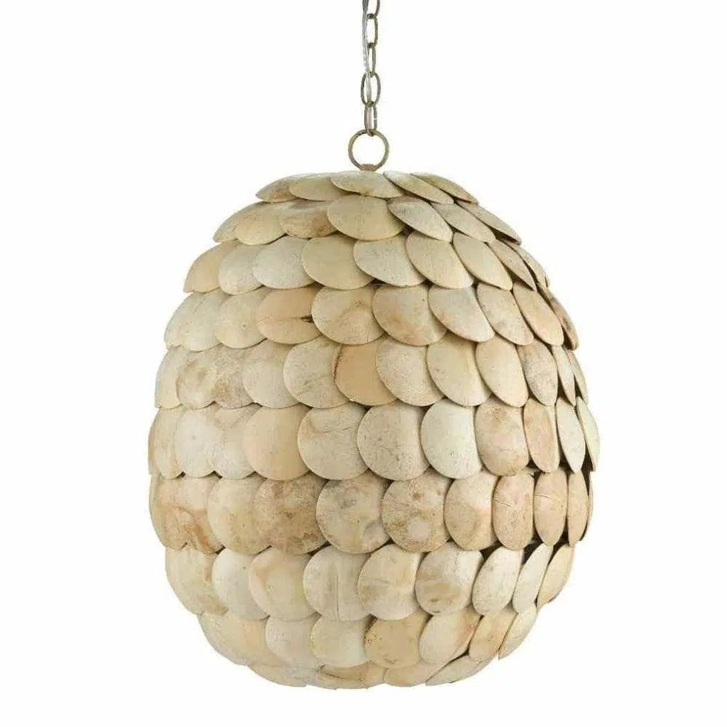 Tropical - Themed Ceiling Lights with Palm - Leaf Shapes and Rattan WrapsCoco Cream Buko Pendant