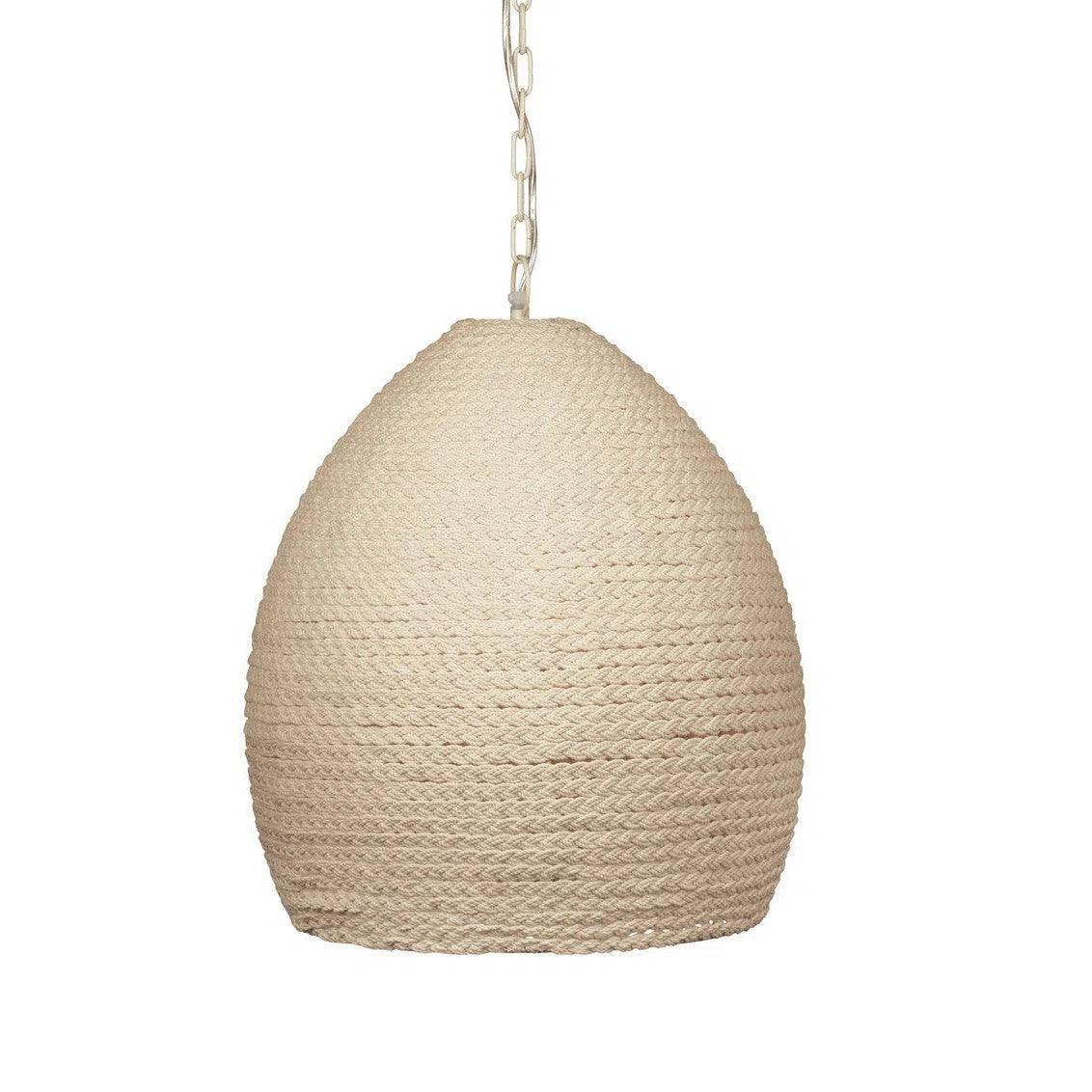 Mediterranean - Style Ceiling Lights with Terra - Cotta and Ceramic DetailsDarley Metal and Rope White Pendant