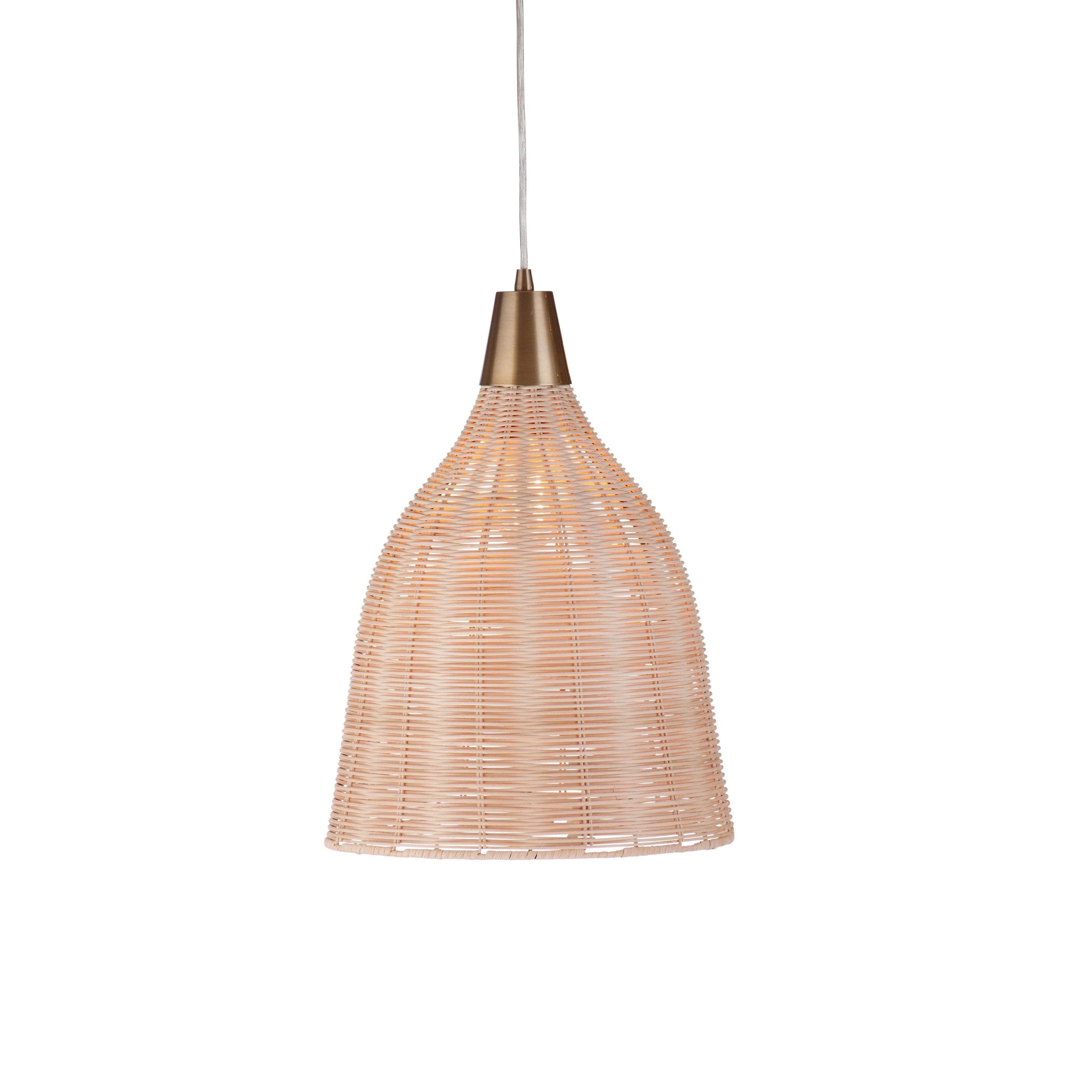 Mid - Century Modern Ceiling Lights with Simple, Sleek LinesElliott Metal and Rattan Brown Pendant