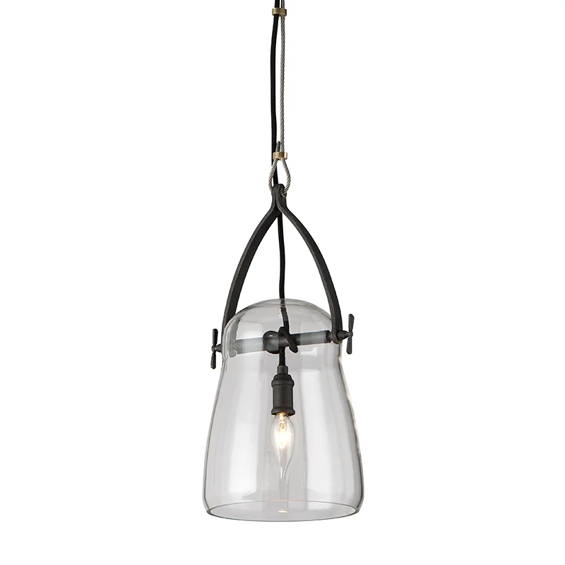 Gothic Ceiling Lights with Dark Metalwork and Pointed ArchesSILVERLAKE 1LT PENDANT SMALL