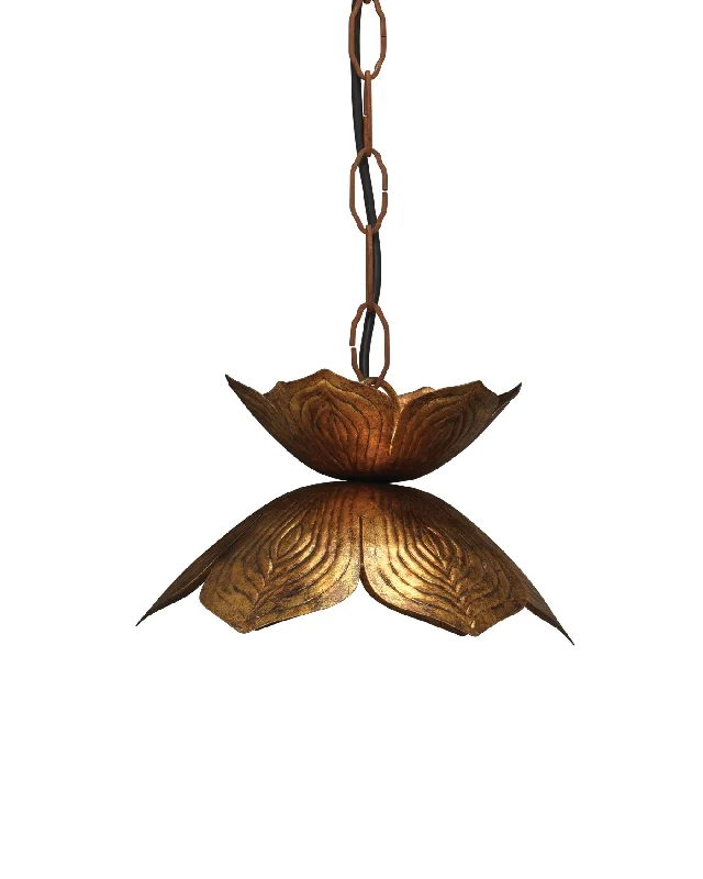 Gothic Ceiling Lights with Dark Metalwork and Pointed ArchesFlowering Lotus Pendant - Small