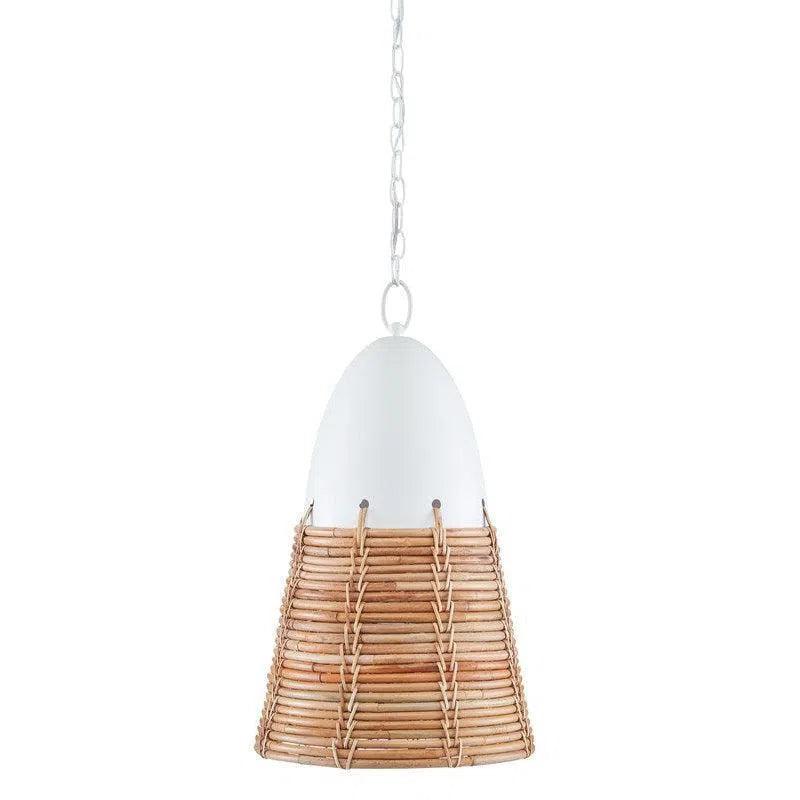 Modern Minimalist Ceiling Lights for Contemporary InteriorsGesso White Natural Rattan Arundo Pendant