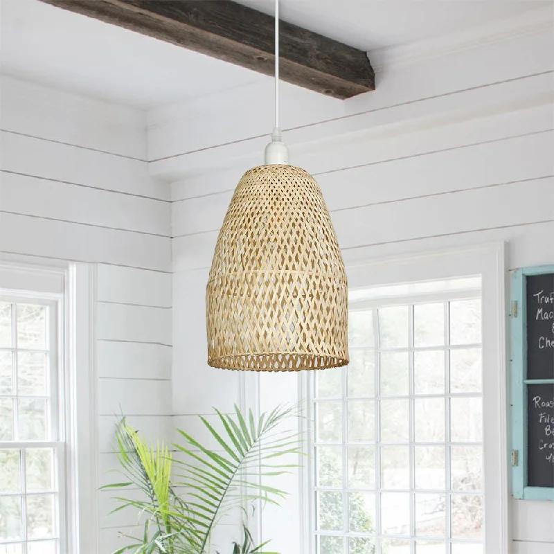 Retro Ceiling Lights Inspired by the 1950s and 1960s DesignDepuley Retro Bamboo Woven Pendant Lights, Hand-Woven Caged Ceiling Lamp, Corridor Bedroom Living Room Lighting Pendant Light Dining Room Decorative Lamp