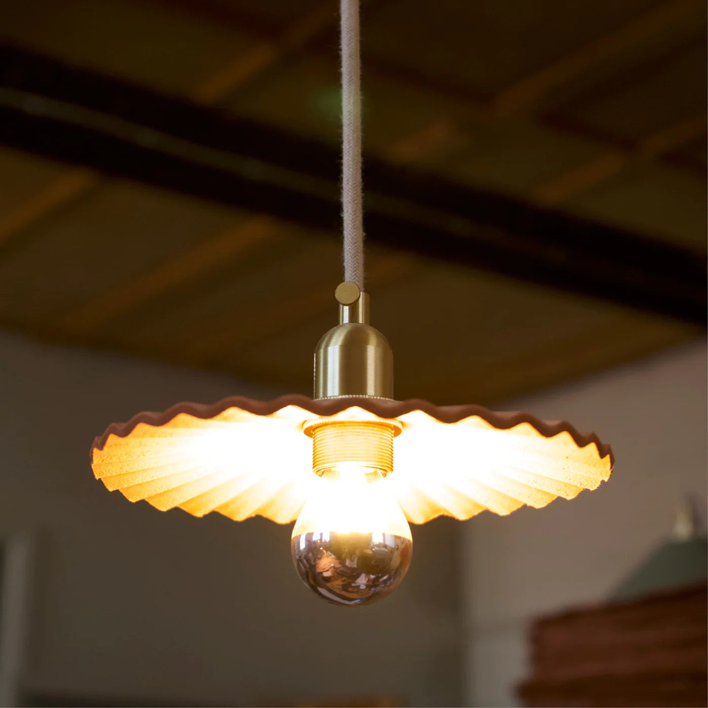 Mediterranean - Style Ceiling Lights with Terra - Cotta and Ceramic DetailsHandmade Leather Pendant Light | Frill