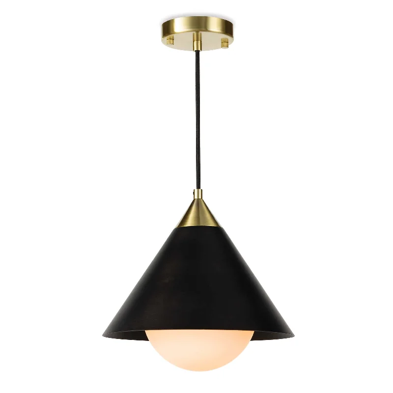 Japanese - Inspired Ceiling Lights with Shoji - Screen - like DiffusersHilton Pendant (Blackened Brass and Natural Brass)