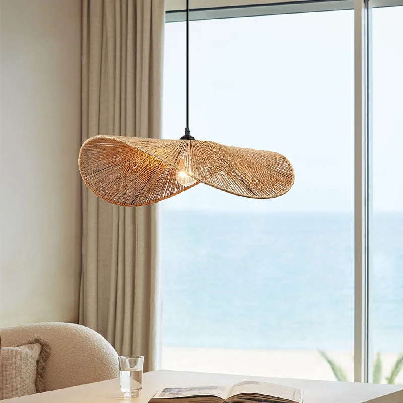 Crystal Ceiling Lights with High - Quality Swarovski CrystalsManta Organic Rope Pendant Light Natural