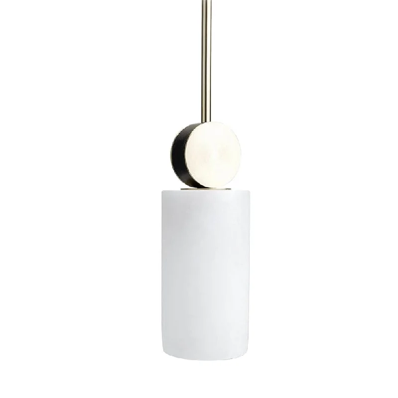 Metal Ceiling Lights in Brass, Copper, Stainless Steel, and IronMarble Cylinder Pendant