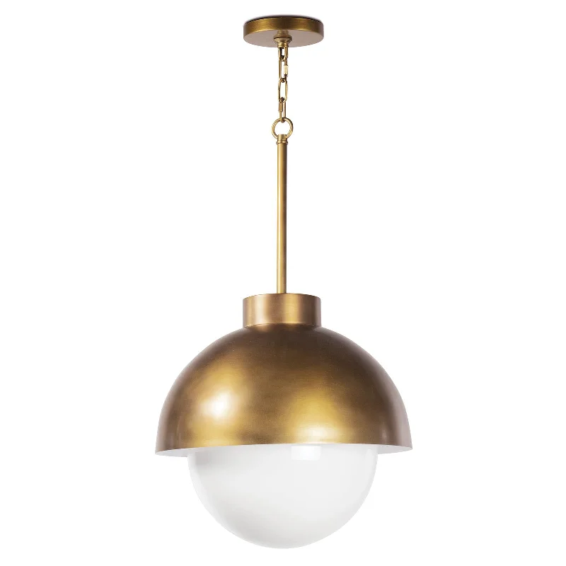 Industrial Style Ceiling Lights with Exposed Bulbs and Metal CagesMontreux Pendant (Natural Brass)