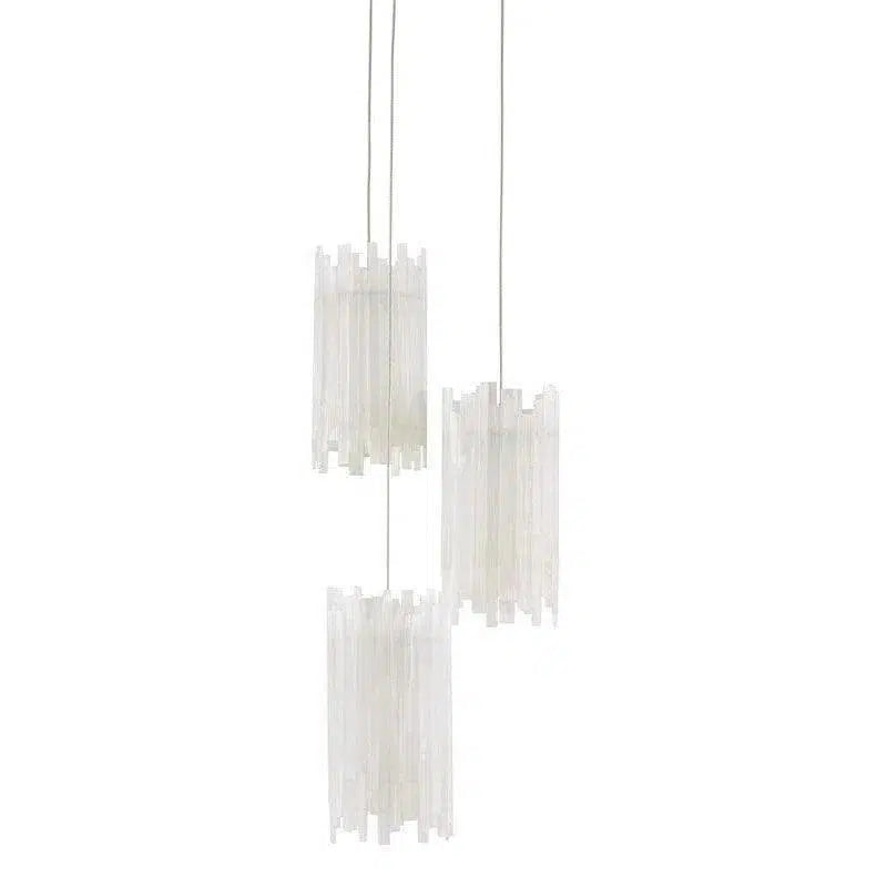 Art Nouveau Ceiling Lights with Organic, Flowing ShapesNatural Painted Silver Escenia 3-Light Multi-Drop Pendant