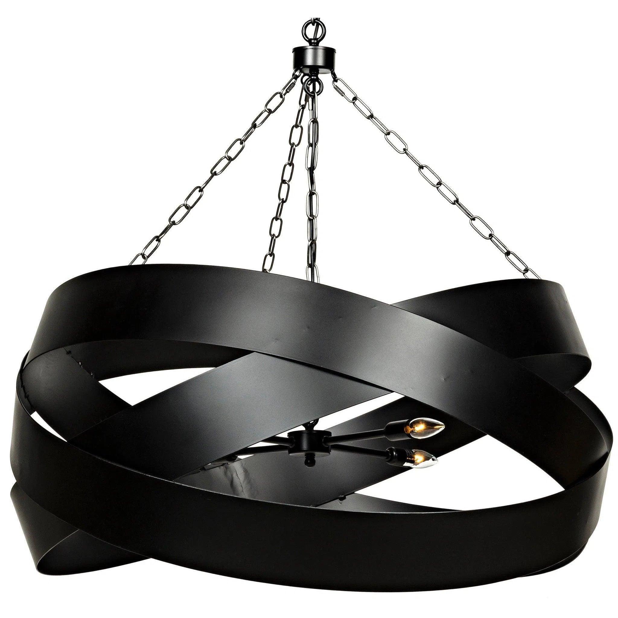 Contemporary Ceiling Lights with Unique, Abstract ShapesOrion Black Steel Pendent