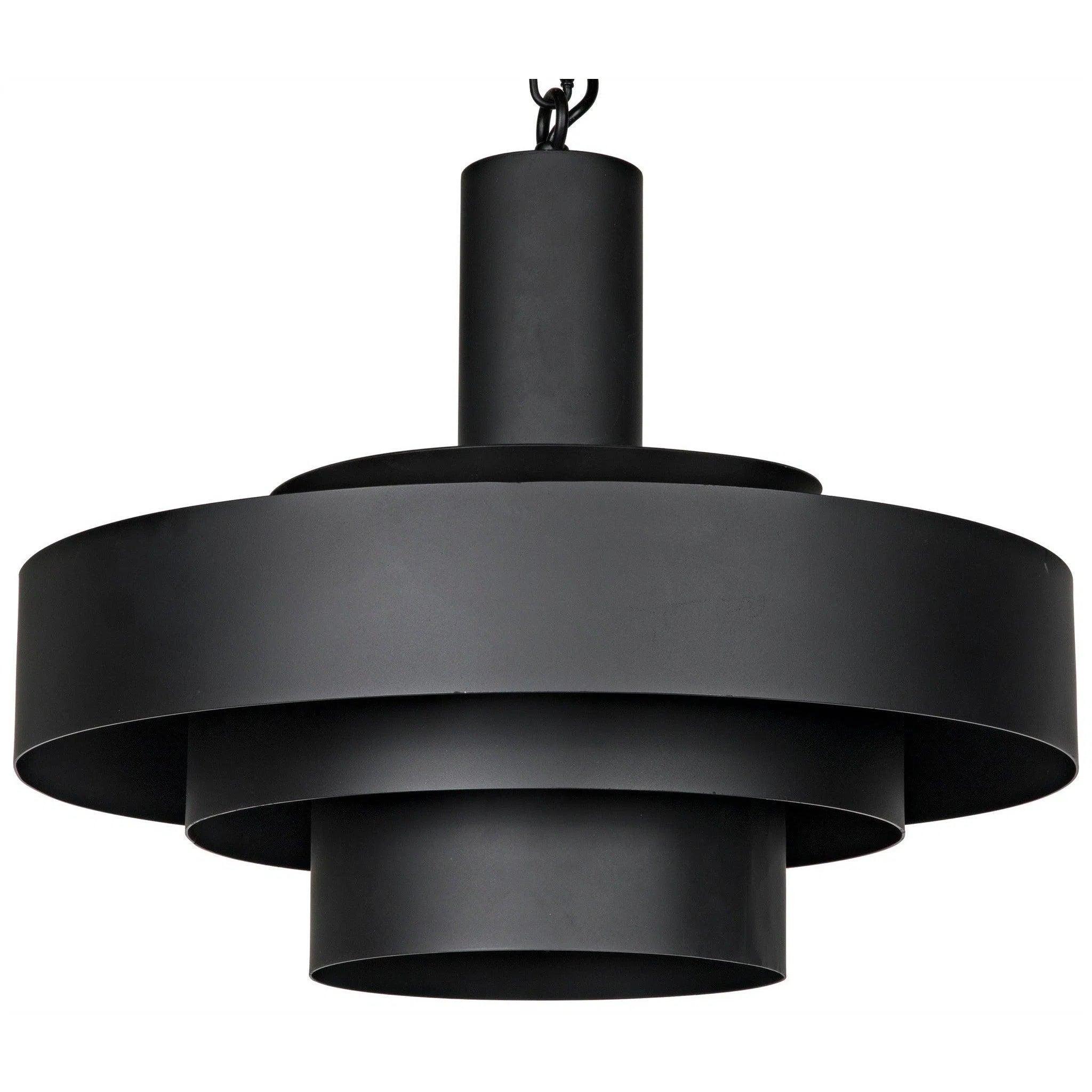 Contemporary Ceiling Lights with Unique, Abstract ShapesParlor Black Steel Pendant