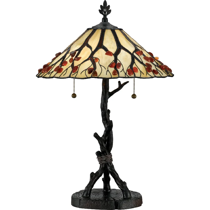 bohemian table lamps with colorful patterns for eclectic bedroomsWhispering Wood Table Lamp