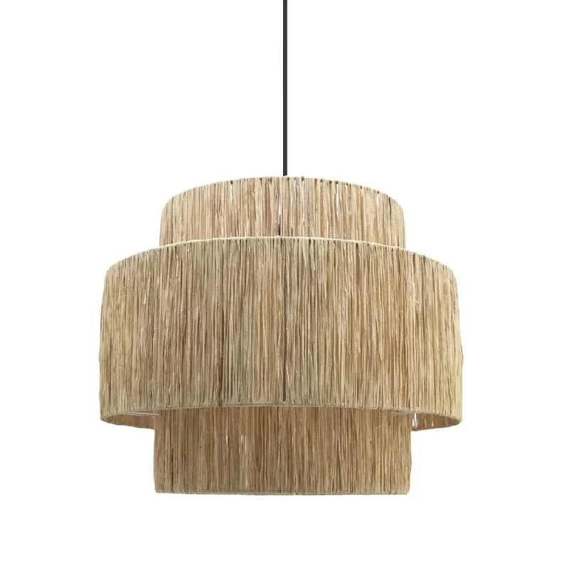 Gothic Ceiling Lights with Dark Metalwork and Pointed ArchesSamoa Raffia Pendant Light Natural