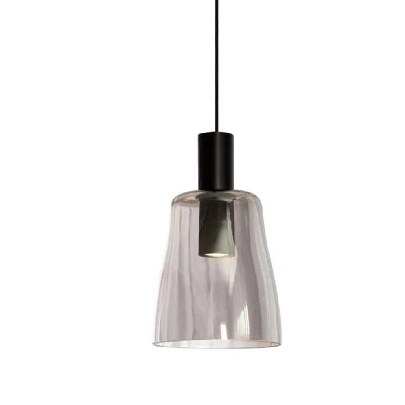 Metal Ceiling Lights in Brass, Copper, Stainless Steel, and IronSeville Smokey Glass Pendant Light