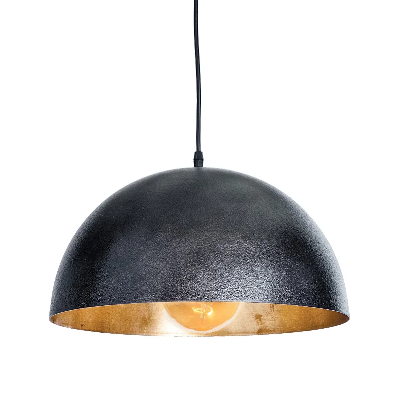 Tropical - Themed Ceiling Lights with Palm - Leaf Shapes and Rattan WrapsSigmund Pendant Small (Black and Gold)