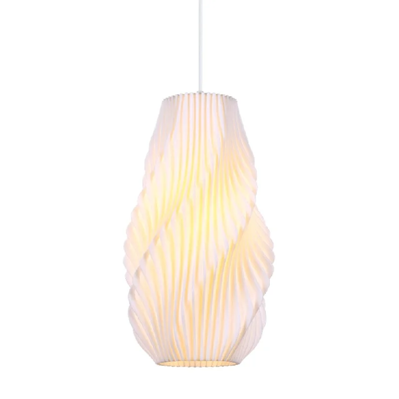 Tropical - Themed Ceiling Lights with Palm - Leaf Shapes and Rattan WrapsSnowdrop Pendant Light - Recycled and 3D Printed