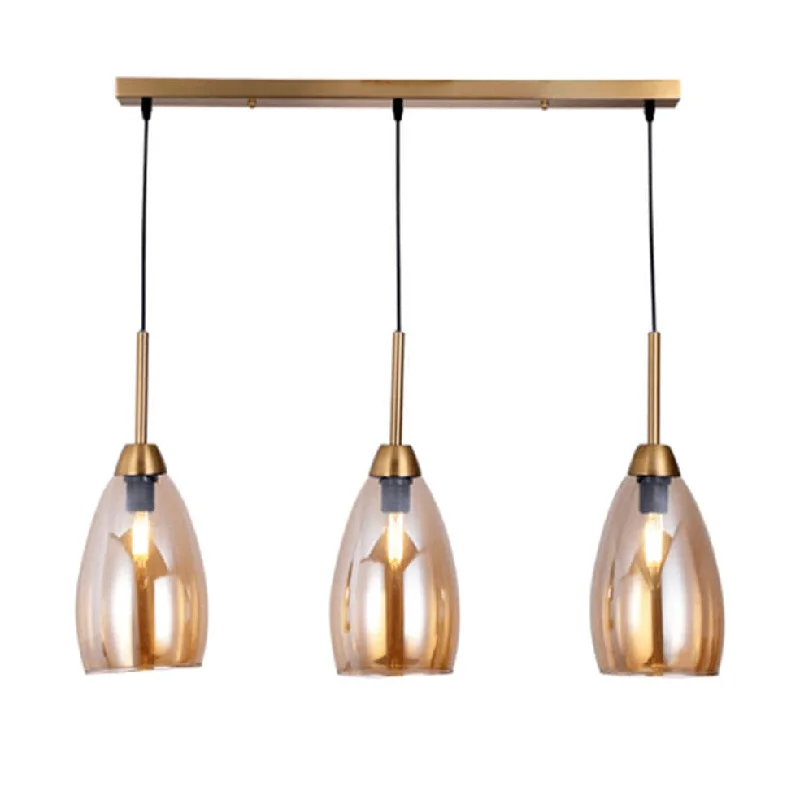 Retro Ceiling Lights Inspired by the 1950s and 1960s DesignTella Glass 3 Pendant Light Amber