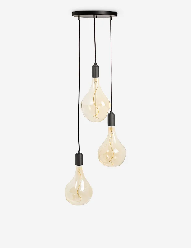 Industrial Style Ceiling Lights with Exposed Bulbs and Metal CagesTriple Pendant Light with Voronoi II by Tala