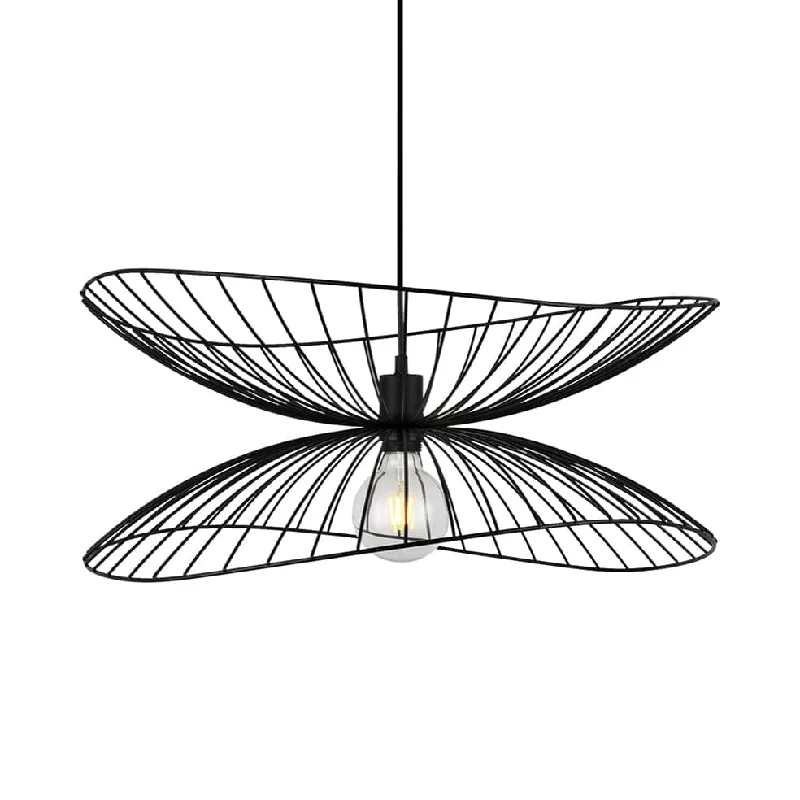 Industrial Style Ceiling Lights with Exposed Bulbs and Metal CagesTwin Sensu Pendant Light | Black, Gold or White