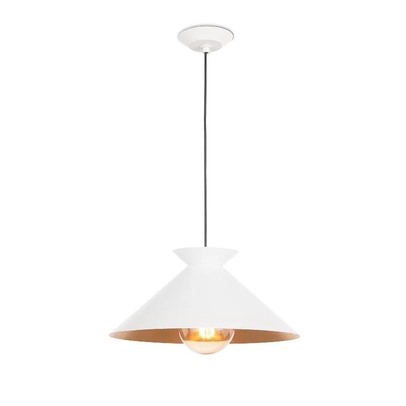 Scandinavian Style Ceiling Lights with Light Wood AccentsViggo Pendant Small (White and Gold)